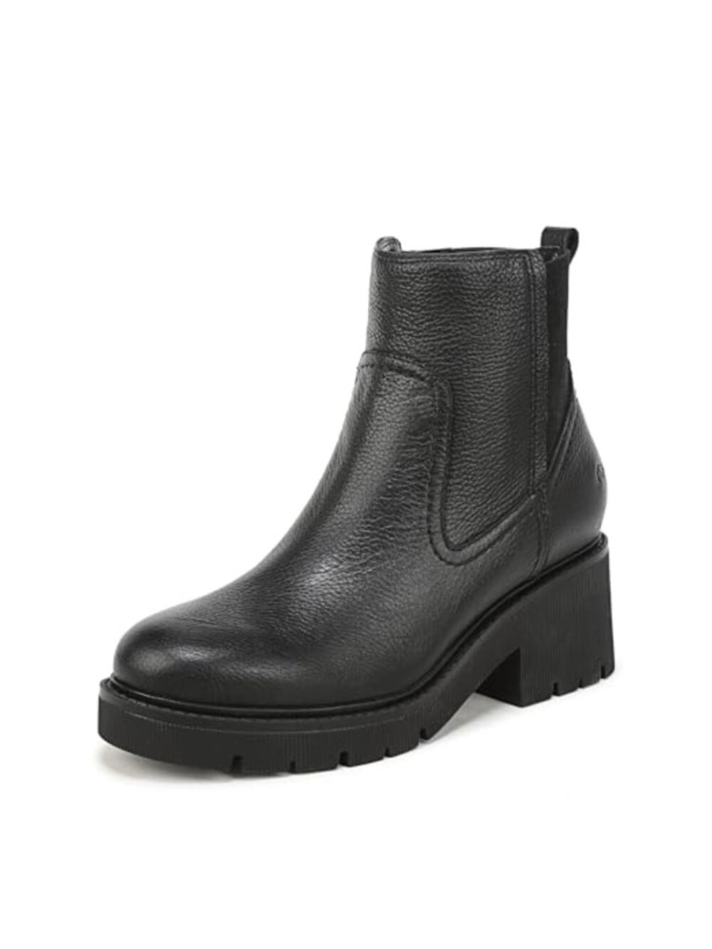 Juni Water Repellent Leather Ankle Booties with Lug Sole